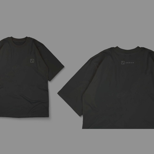 Футболка чёрная, оверсайз - минимал лого.